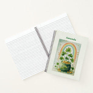 Cuaderno Olla Vintage de Oro y Arcoíris