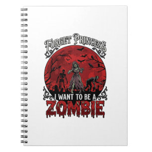 Cuaderno Olvidar Princesa Zombie Luna de Sangre Murciélagos