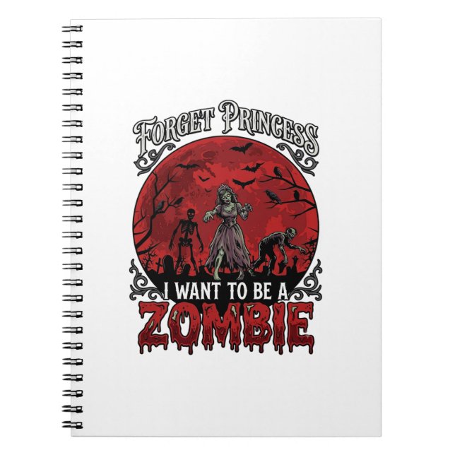 Cuaderno Olvidar Princesa Zombie Luna de Sangre Murciélagos (Frente)