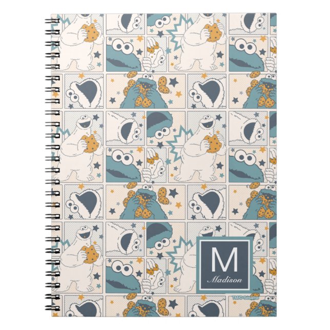 Cuaderno Om Nom Nom Comic Pattern | Añadir su nombre (Frente)