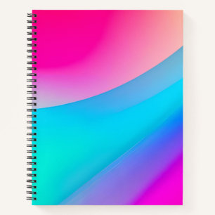 Cuaderno Ombre acuarela abstracto pastel rosa azul
