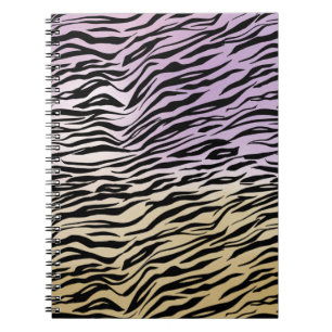 Cuaderno Ombre color de agua de impresión negro púrpura dor