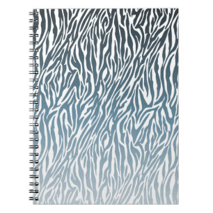 Cuaderno Ombre de impresión de cebra azul silvestre