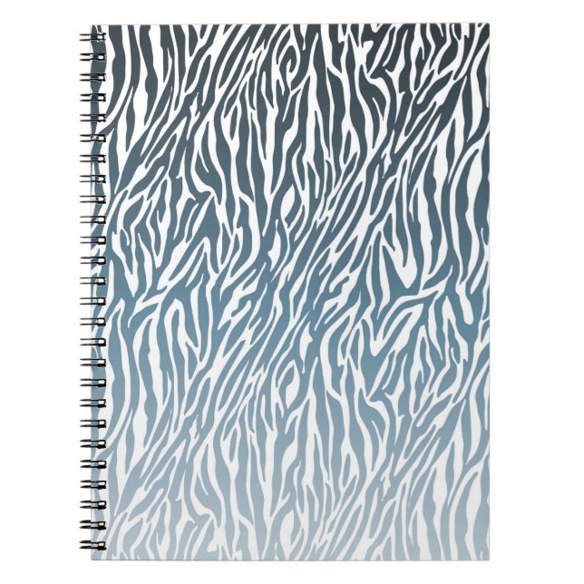 Cuaderno Ombre de impresión de cebra azul silvestre (Frente)
