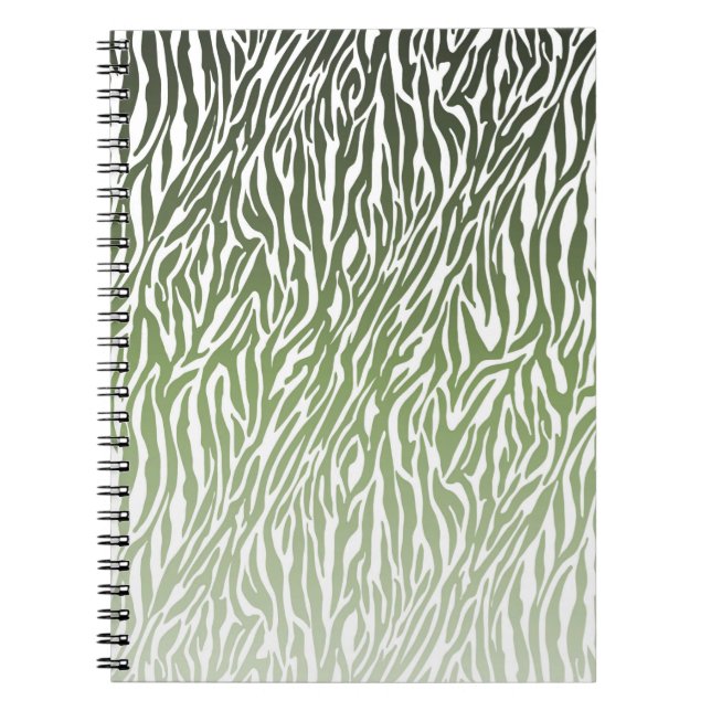 Cuaderno Ombre de impresión de cebra verde salvaje (Frente)