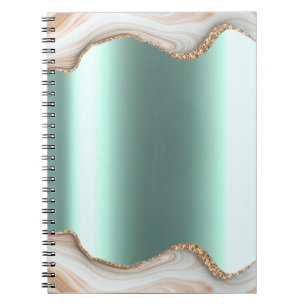 Cuaderno Ombre de mármol dorado moderno glam metálico foil