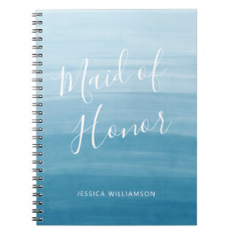 Cuaderno Ombre Gradiente Dip Dye Ocean Blue Maid of Honor