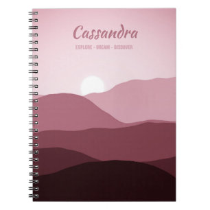 Cuaderno Ombre personalizado Mauve Taupe Rosa Claro Rosa Ab