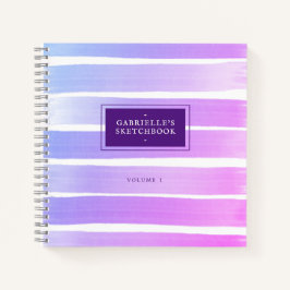 Cuaderno Ombre Pink Purple Sketchbook tira tu nombre