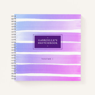 Cuaderno Ombre Pink Purple Sketchbook tira tu nombre