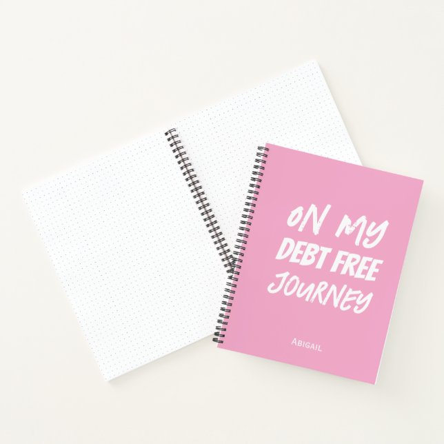 Cuaderno 'On My Debt Free Journey' Customizable Name Pink  (Interior)