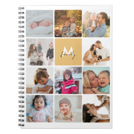 Cuaderno Once Collage de Fotos Simple Monograma Familia
