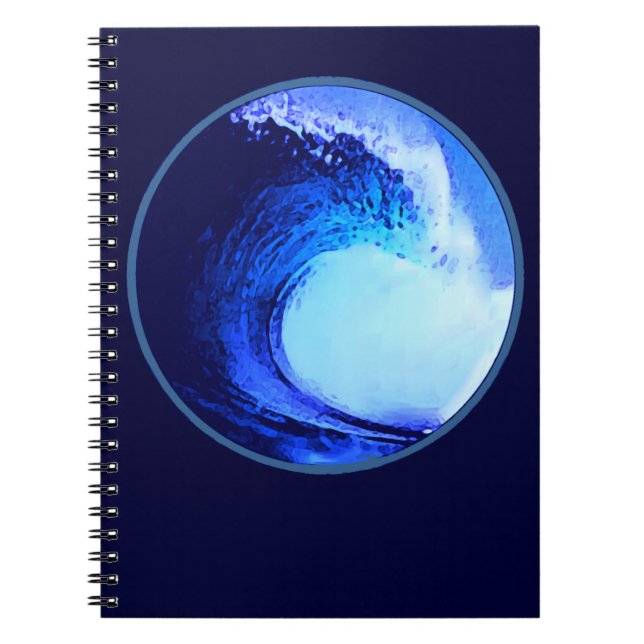 Cuaderno onda azul estilo surf (Frente)