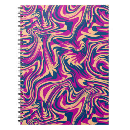 Cuaderno Onda Fluida Swirl Magenta Azul Beige