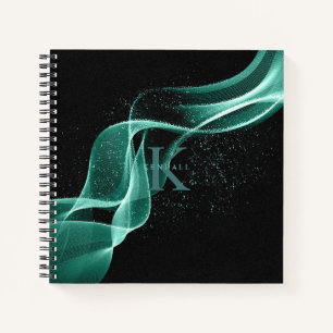Cuaderno Onda ligera y monograma de Stardust ID781 Verde az