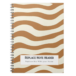 Cuaderno Onda marrón personalizada con patrón