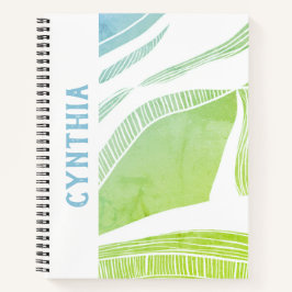 Cuaderno Onda verde y azul personalizada