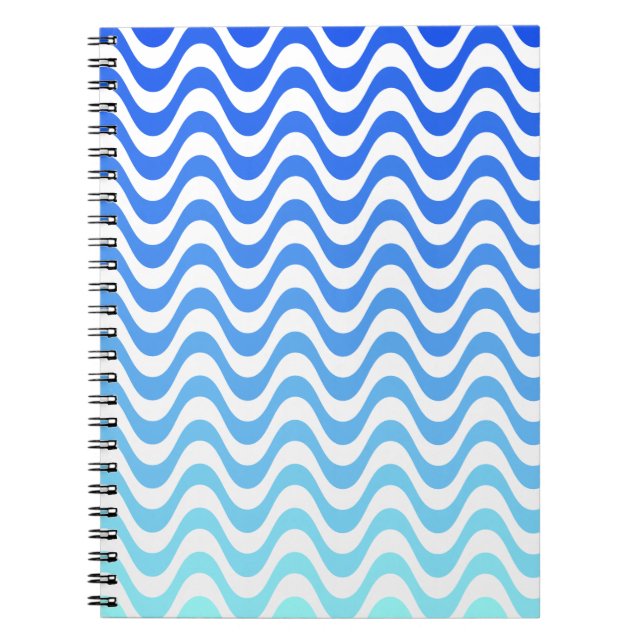 Cuaderno Ondas azules degradadas (Frente)