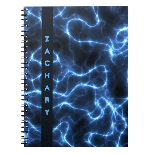 Cuaderno Ondas azules eléctricas | Bloc de notas espiral pe (Frente)