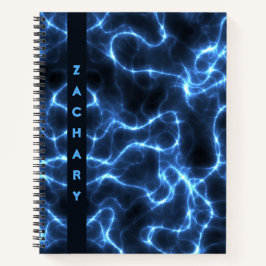 Cuaderno Ondas azules eléctricas | Espiral personalizada