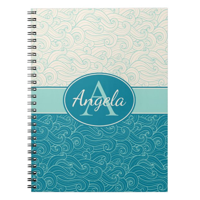Cuaderno Ondas de Aqua personalizadas (Frente)