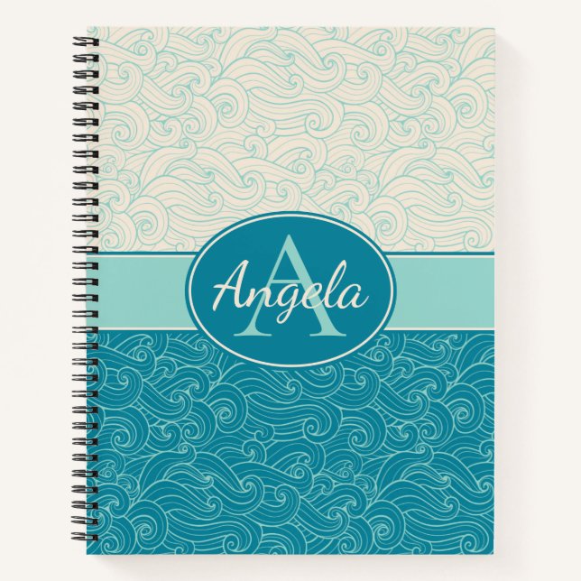 Cuaderno Ondas de Aqua personalizadas (Anverso)