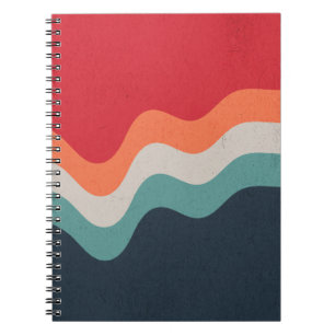 Cuaderno Ondas de color grunge retro