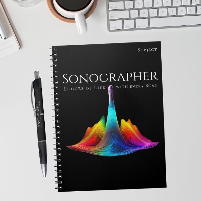 Cuaderno Ondas de ultrasonido coloreadas por sonógrafos (Sonographer-Colorful Ultrasound Waves Notebook)