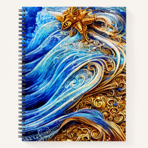 Cuaderno Ondas oceánicas azules modernas