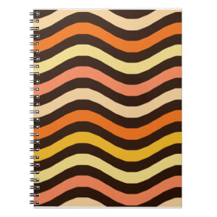 Cuaderno Ondas Retro Groovy Patrón Continuo
