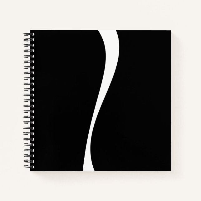 Cuaderno Ondas simples 2 - Blanco y negro (Anverso)
