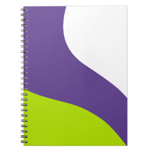 Cuaderno Ondas simples en verde lima y púrpura