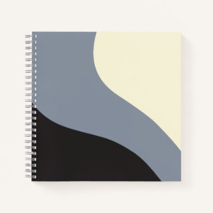 Cuaderno Ondas simples - Negro, gris y crema