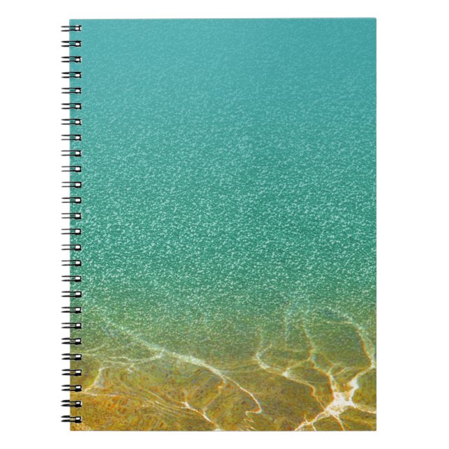 Cuaderno Ondulaciones verde azuladas del agua del azul que (Frente)