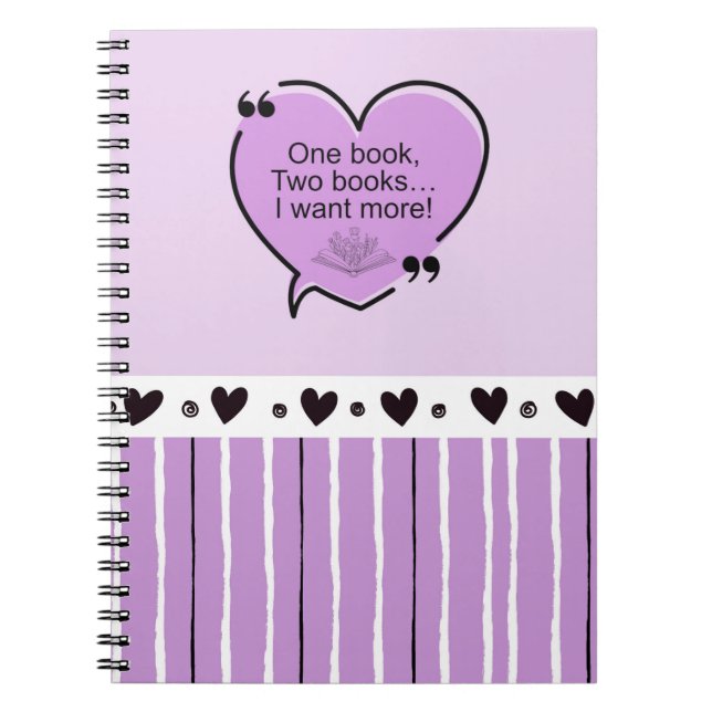 Cuaderno One Book, Two Books... I Want More!  Notebook (Frente)
