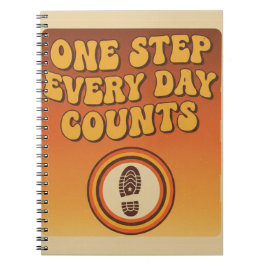 Cuaderno One Step Every Day – Retro Motivational Notebook