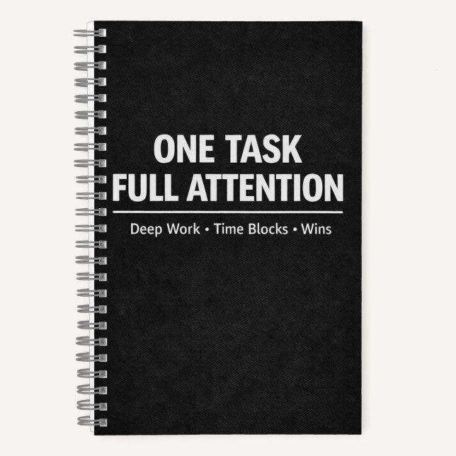Cuaderno One Task Full Attention Deep Work (Anverso)