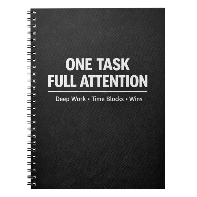 Cuaderno One Task Full Attention Deep Work (Frente)