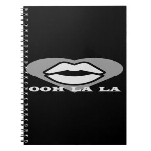 Cuaderno OO La La diseño rosa y de belleza negra francés