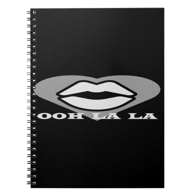 Cuaderno OO La La diseño rosa y de belleza negra francés (Frente)