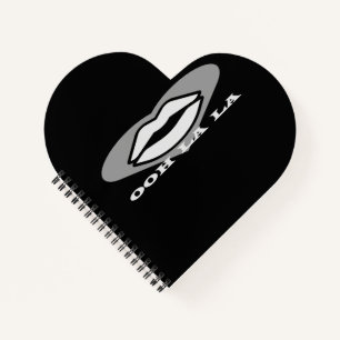 Cuaderno OO La La diseño rosa y de belleza negra francés