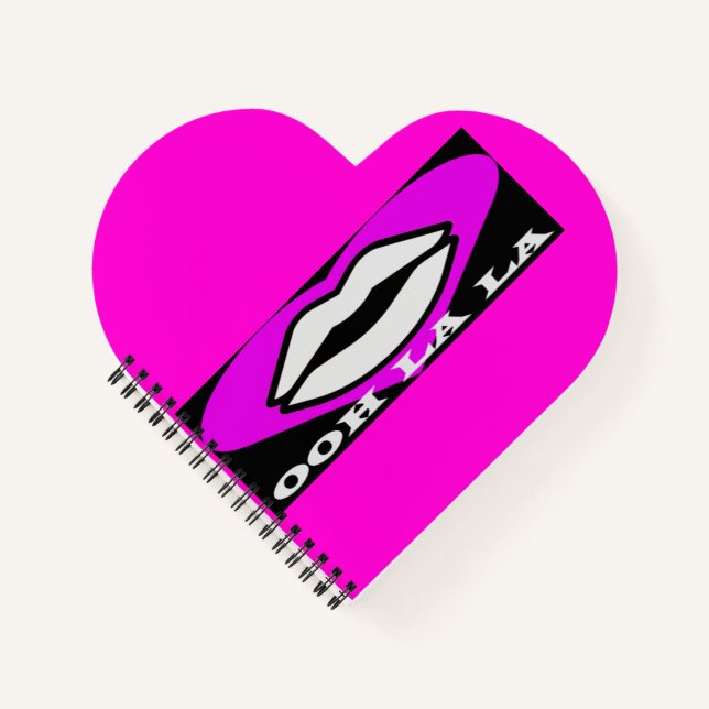 Cuaderno OO La La diseño rosa y negro tema de belleza franc (Anverso)