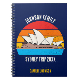 Cuaderno Ópera de Sidney Australia Personalizado azul