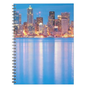 Cuaderno Opinión azul de la hora de Seattle céntrica