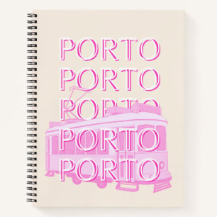 Cuaderno Oporto Travel Art, Portugal Travel Art, Pink