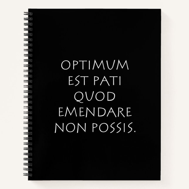 Cuaderno Optimum est pati quod emendare non possis (Anverso)