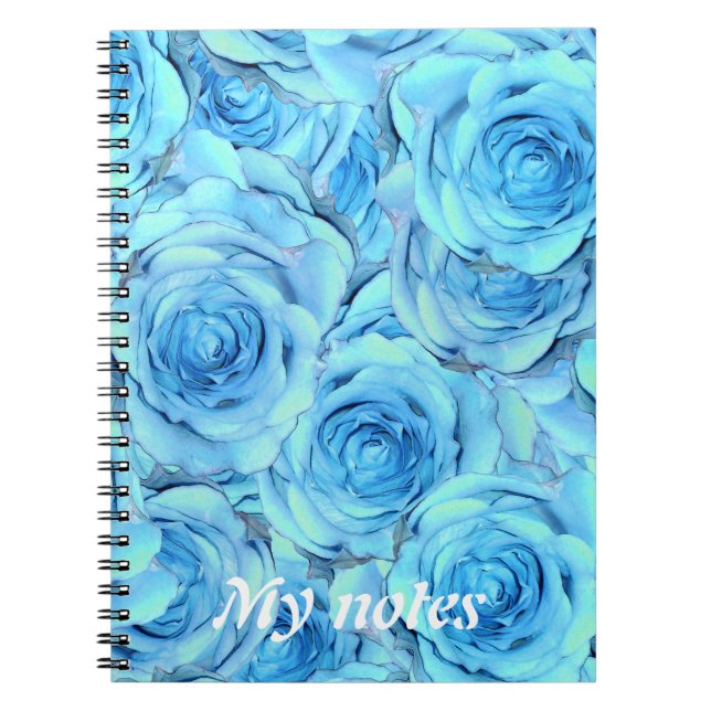 Cuaderno Opulento diseño rosa en un portátil turquesa (Frente)