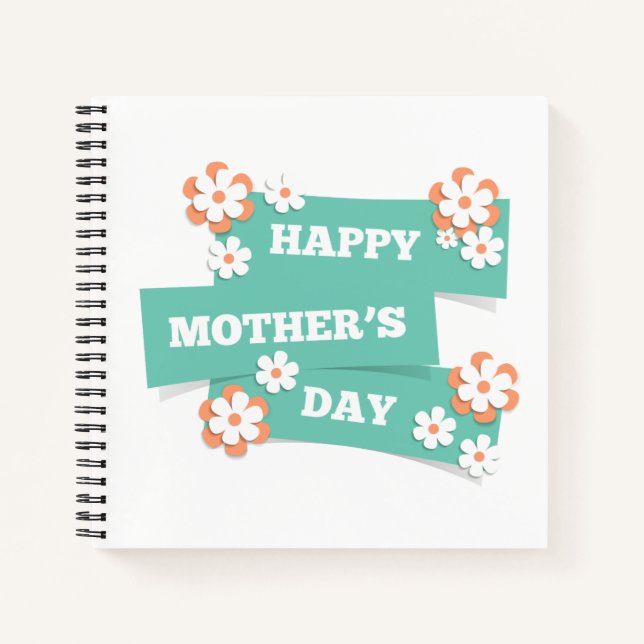 Cuaderno Orable Floral feliz Día de la Madre | Portátil (Anverso)