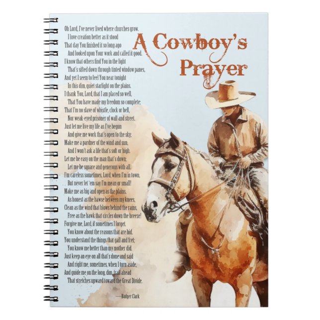 Cuaderno Oración de Cowboy: caballo religioso cristiano occ (Frente)