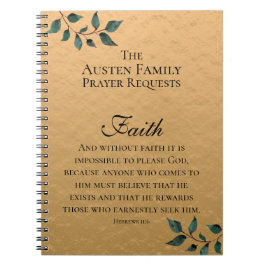Cuaderno Oración de familia solicitud Escritura de Fe Oro